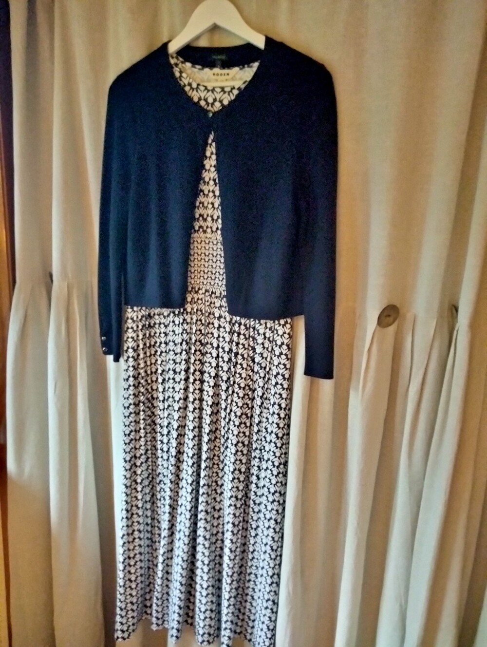 Talbots Dark Navy Ribbed Knit Open-Front Cardigan - Picture 8 of 8